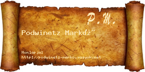 Podwinetz Markó névjegykártya